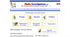Desktop Screenshot of mathsinvestigations.com